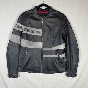 Womens Size 10 Medium Hein Gericke Leather Racer Motorcycle Biker Jacket Coat